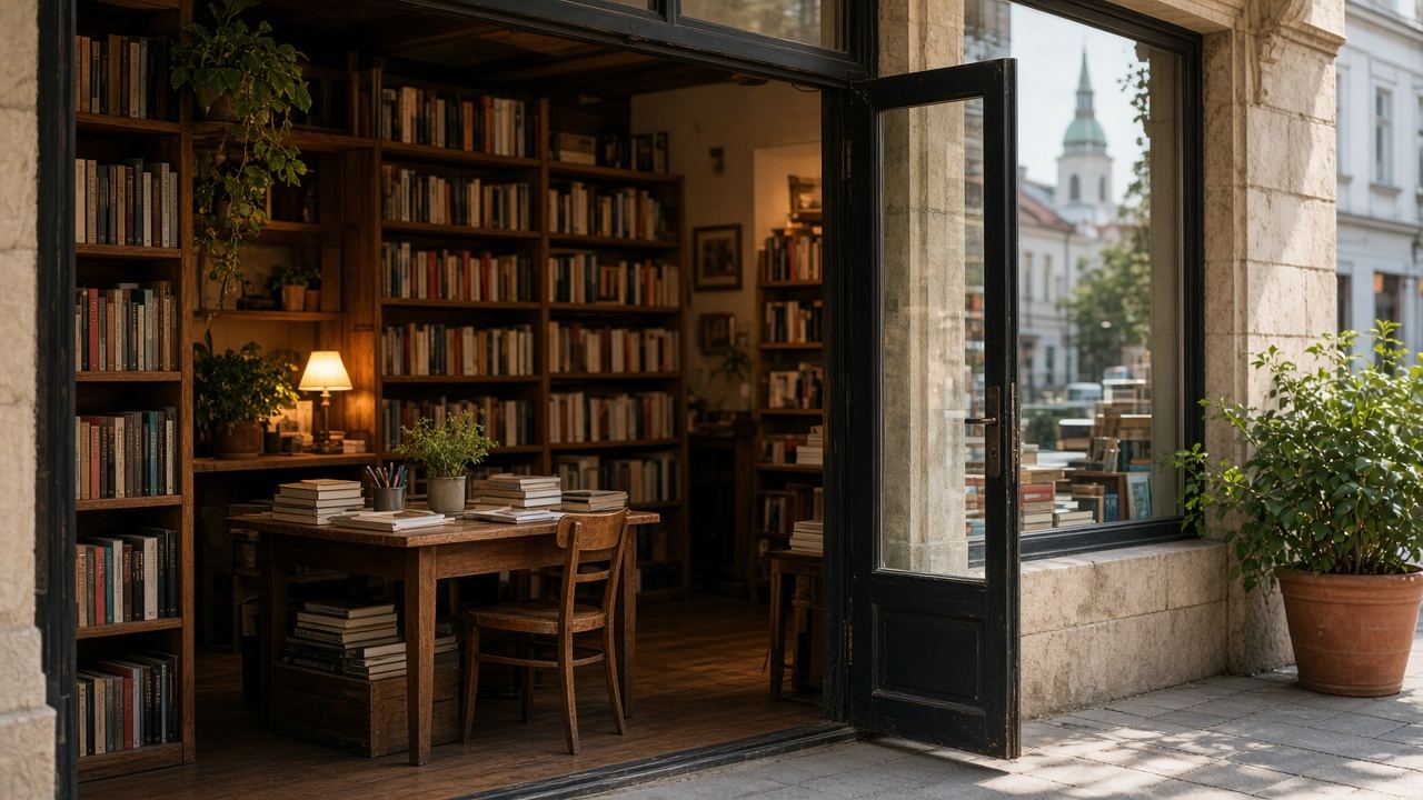 Independent bookstore workspace at Books Steadypeak